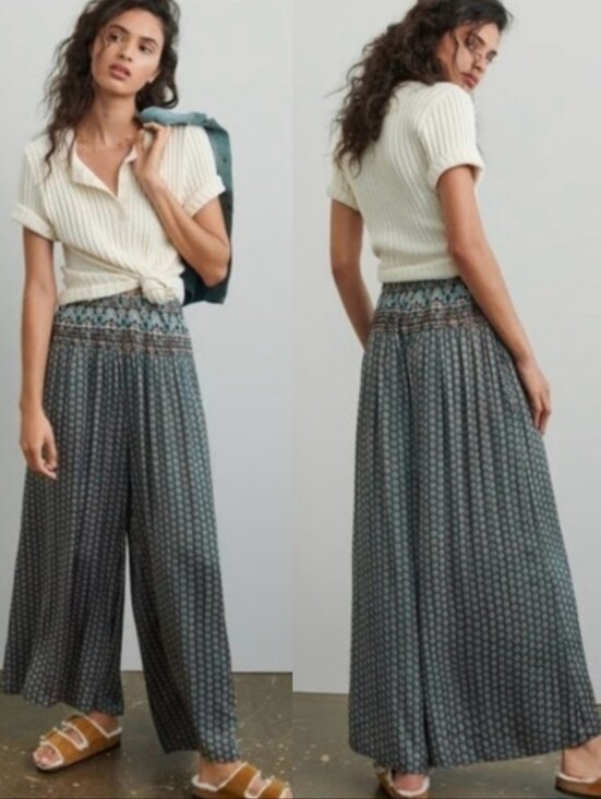 Anthropologie Pants - Anthropology Aria Wide Leg Palazzo  Pants Medallio Floral Boho